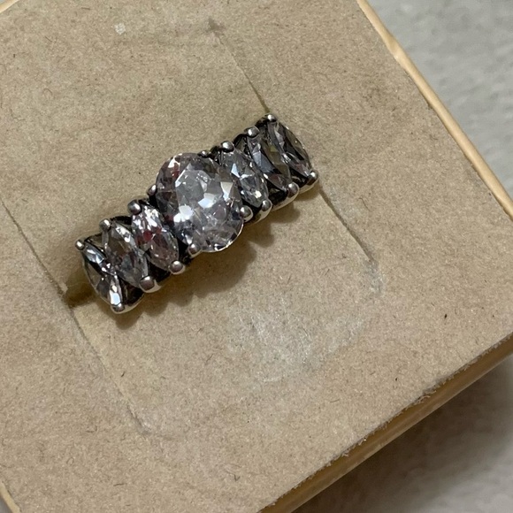 Sterling Silver 925JA Graduated Marquise Cut CZ Ring size 7 - Picture 8 of 13